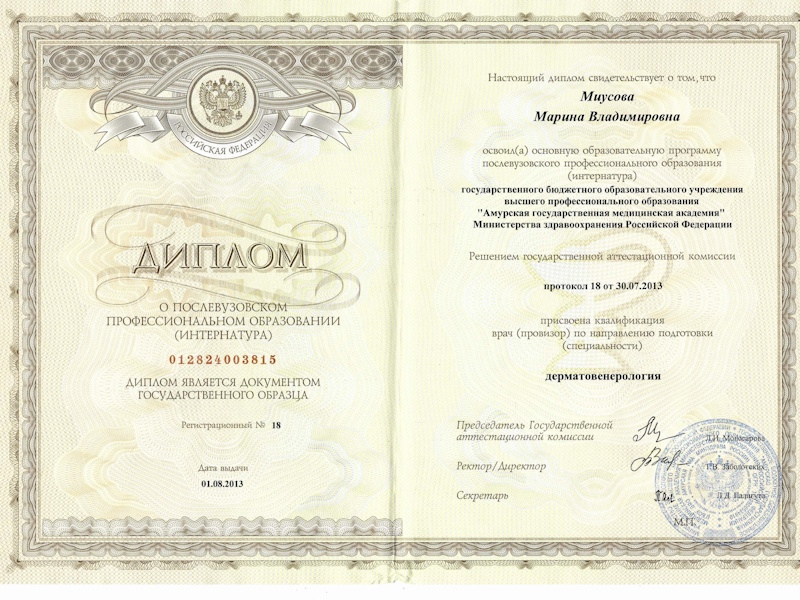 Миусова Марина Владимировна