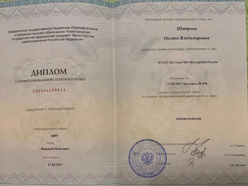 Шатрова Оксана Владимировна