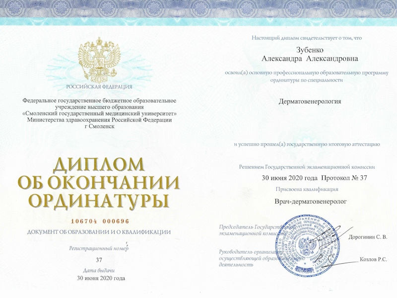 Зубенко Александра Александровна