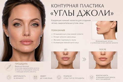 Контурная пластика «Углы Джоли». Клиника красоты Бьюти Лаунж – косметологические услуги. 