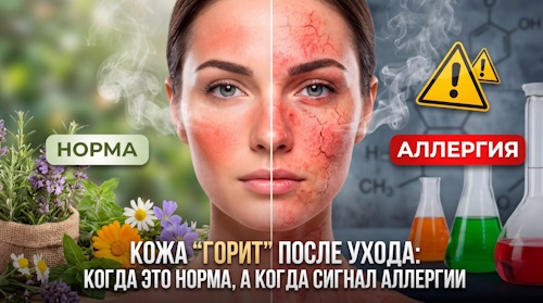 Кожа «горит» после ухода: когда это норма, а когда сигнал аллергии - автор Лежнева Дина Алексеевна