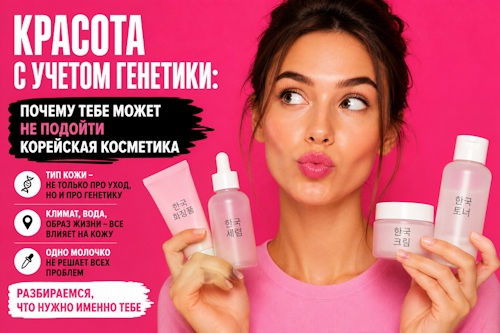 Красота с учётом генетики: почему тебе может не подойти корейская косметика - автор Кучмина Антонина Геннадьевна